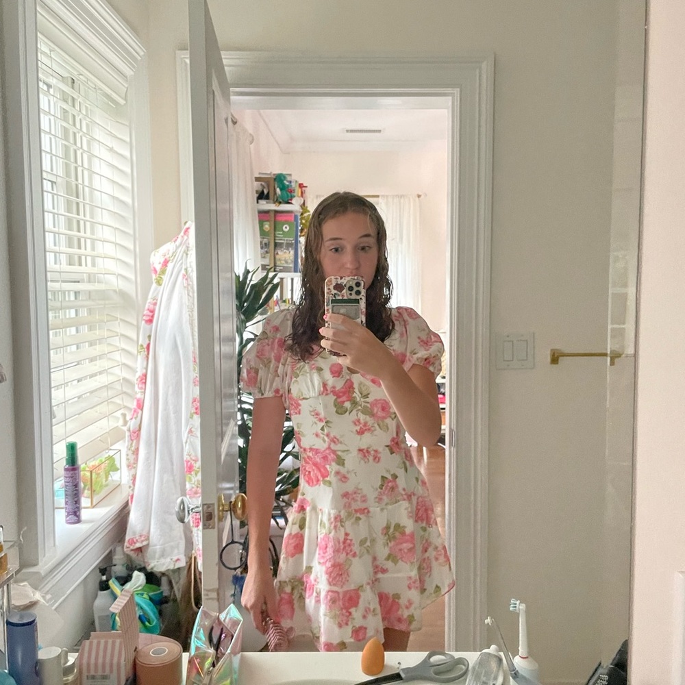 Sky to the moon pink floral dress